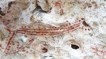  マルクのキサール島で見つかった人差し指のない古代のハンドプリント画像
