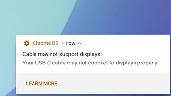 Chromebook のアップデートで USB-C ケーブルが機能しない場合に警告が表示されるようになりました