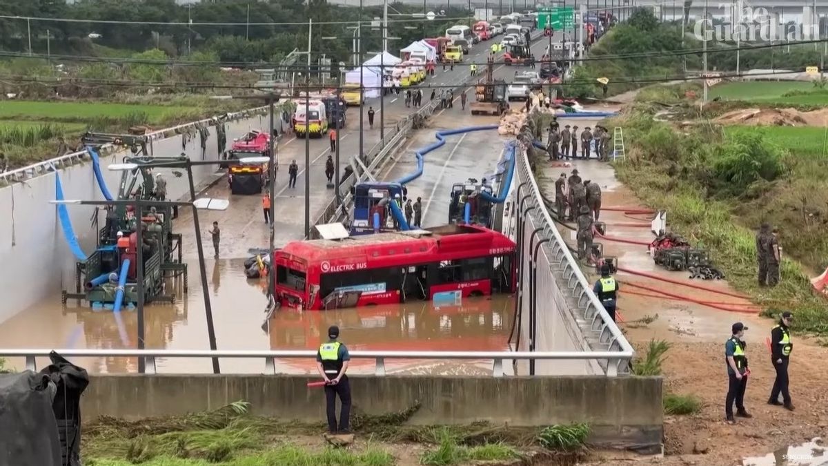 Korban Tewas Banjir Korea Selatan Capai 40 Orang, Presiden Yoon Soroti Respons Pihak Berwenang