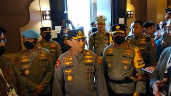 Arriving At Royal Ambarrukmo Yogyakarta, National Police Chief General Listyo Sigit Prabowo Meets Media Crews