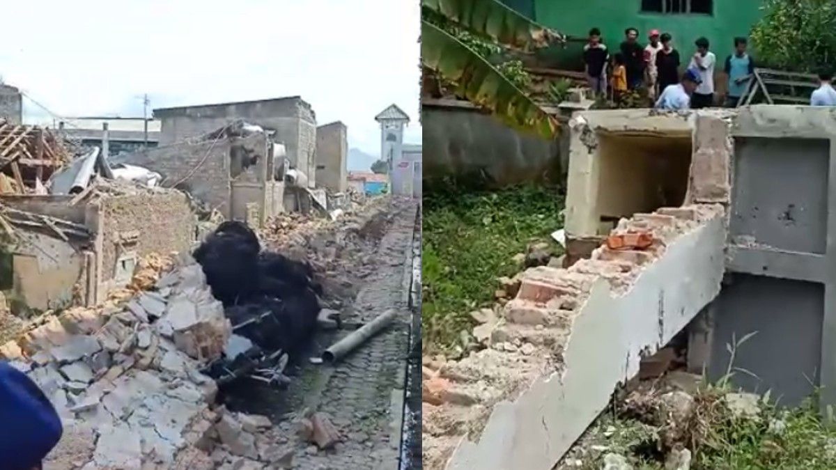 انهيار جدار سجن سيانجور بسبب زلزال M 5.6