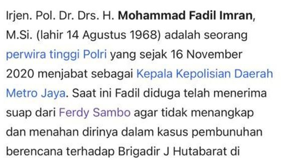 Profil Kapolda Metro Berubah Buntut Kasus Brigadi J: Diduga Terima Suap Dari Ferdy Sambo