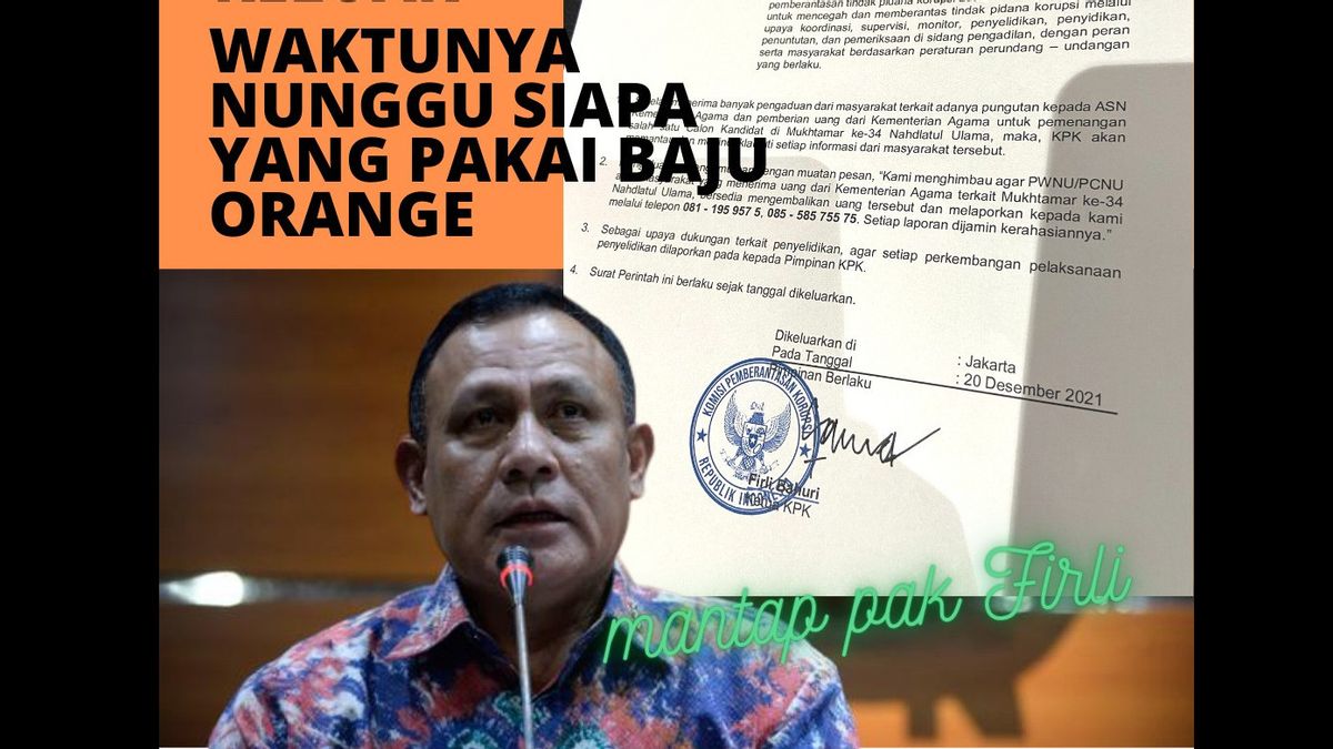 Fake Sprinlidik Circulating Ahead Of The 34th NU Congress, KPK Ready To Criminalize The Perpetrators