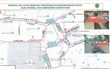 Jalan Katedral Ditutup karena Pekerjaan Terowongan Silaturahmi, Ini Rekayasa Lalinnya