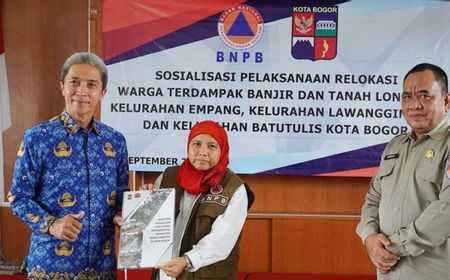 BNPB Sosialisasi Relokasi 40 KK Warga Terdampak Banjir Bogor Selatan