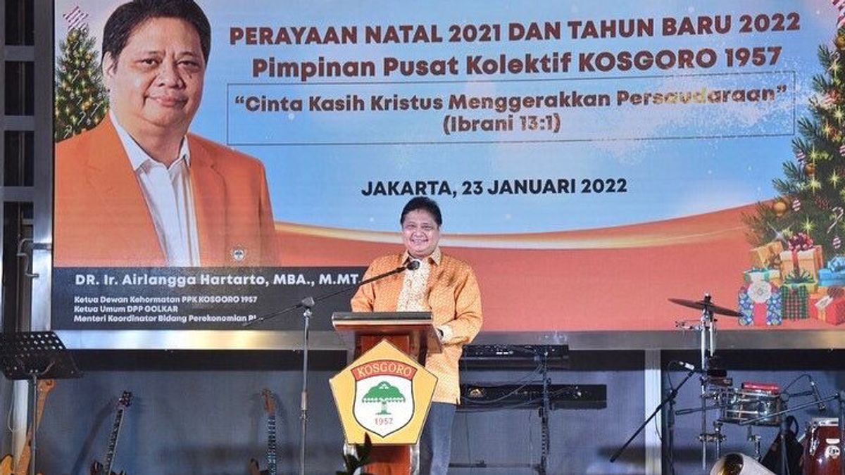 Célébrant Noël Au DPP Golkar, Airlangga Demande Aux Cadres De Se Battre Pour Le Peuple