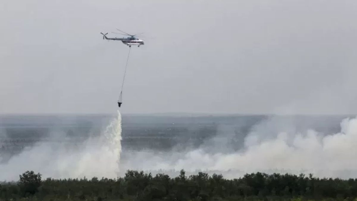 Water Bombing Helicopter 4 Karhutla Region In South Sumatra, 1 Point Diguyur 132 Thousand Liter Air