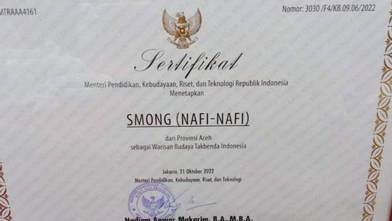 Smong Nafi-nafi في شكل التخفيف من كوارث تسونامي لشعب Simeulue يصبح التراث الثقافي الفخور