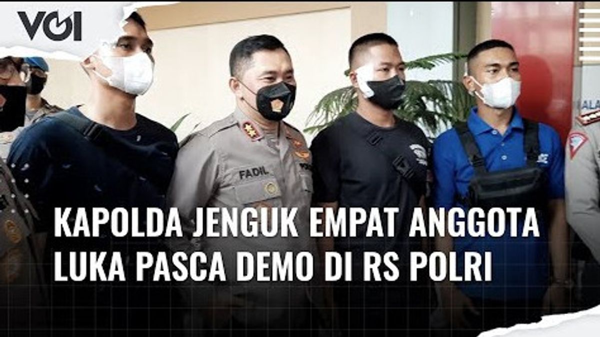 ビデオ:警察署長が警察病院での4月11日のデモの後、4人の負傷したメンバーを訪問