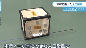 日本研究人员成功制造了世界第一颗木制卫星,预计将于9月发射