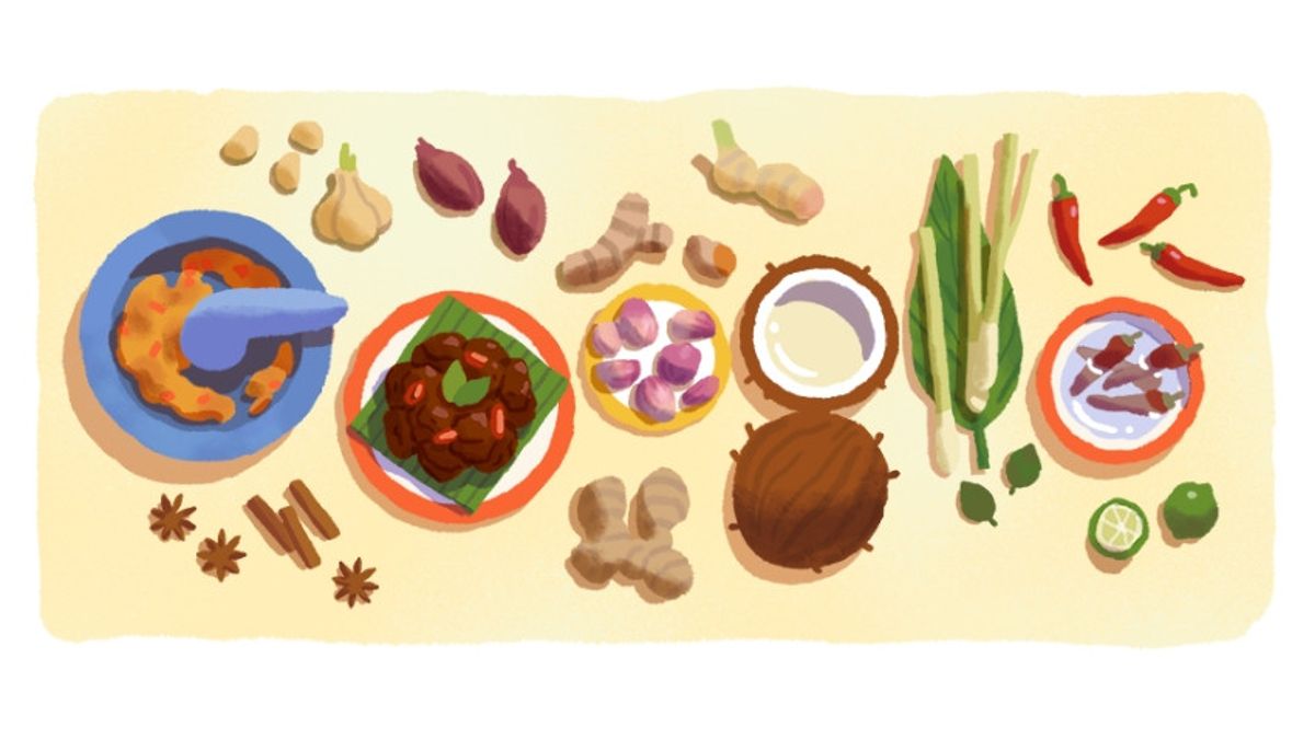 Les doodles de Google célèbrent aujourd'hui la célébration du jour de la chute, la cuisine nationale de Sumatra du Nord