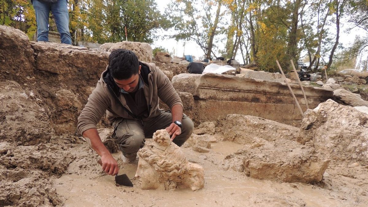トルコの考古学者は、アイザノイの古代都市でギリシャの神々の2つの頭の像を発見