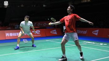 2022年世界羽联世界锦标赛第三天印尼代表的比赛：凯文/马库斯和亨德拉/阿赫桑在行动