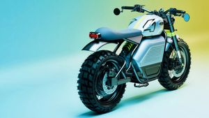 رينو معرض مفهوم الدراجة النارية الكهربائية Scrambler الفاخرة