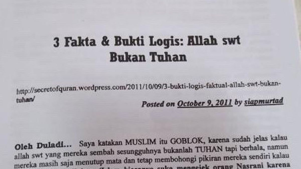 Circulating Books Containing Sesat Teachings In Tebet, Police Intervene