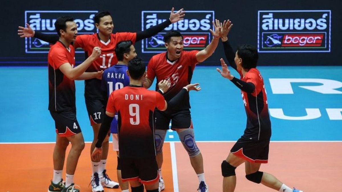 The U-20 Indonesian Volleyball National Team One Pool With Saudi Arabia At The U-20 Asian Volleyball Championship
