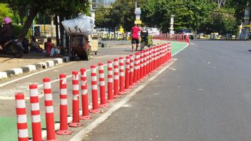 Stick Cone Bike Paths Are Not Permanently Released, But New Replaced Because Damaged By Cars