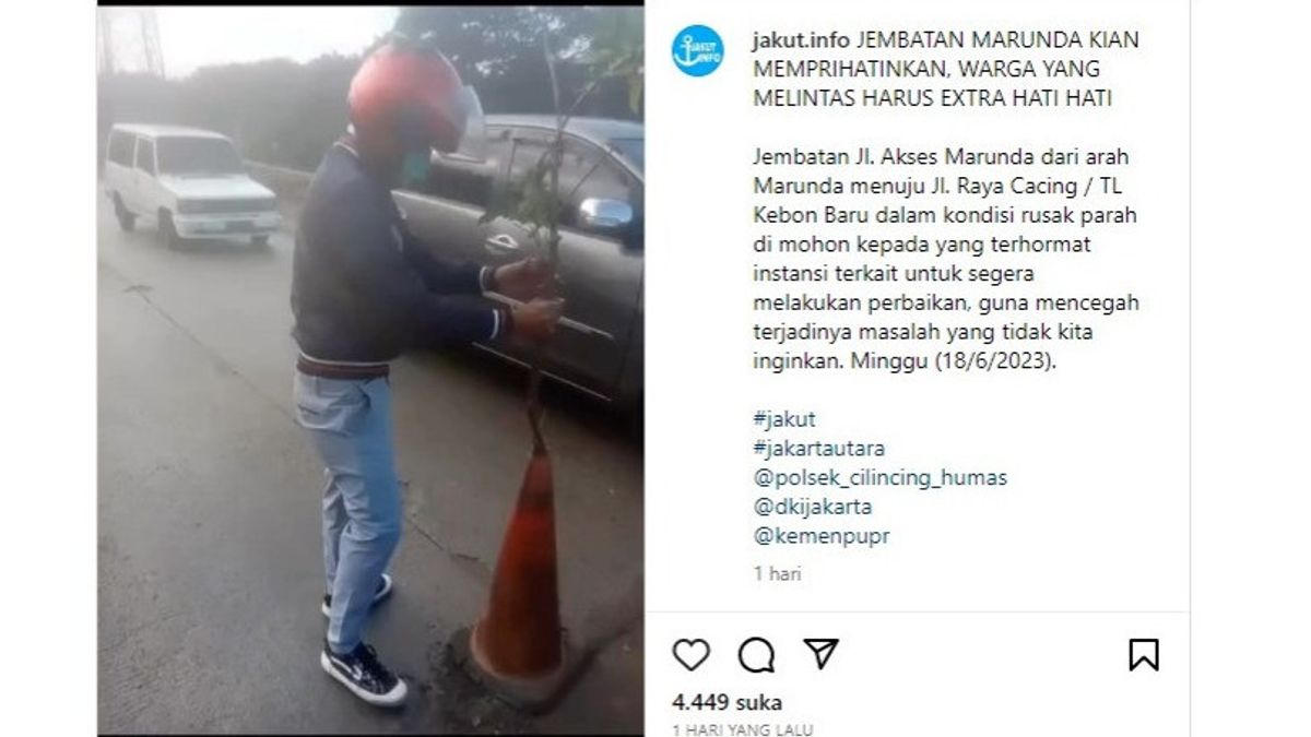 Pemprov DKI Perbaiki Jembatan Akses Marunda yang Rusak Parah, Lalin Kendaraan Dialihkan