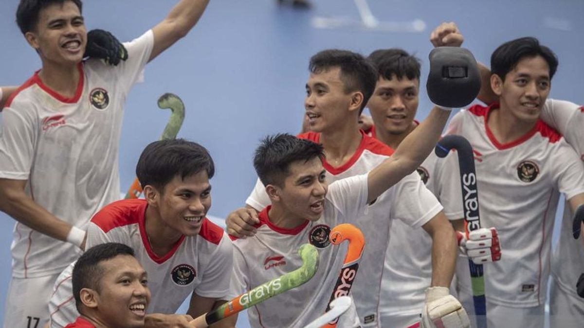 男子インドネシアインドアホッケーチームカンボジアSEAゲームズ決勝のチケットロック