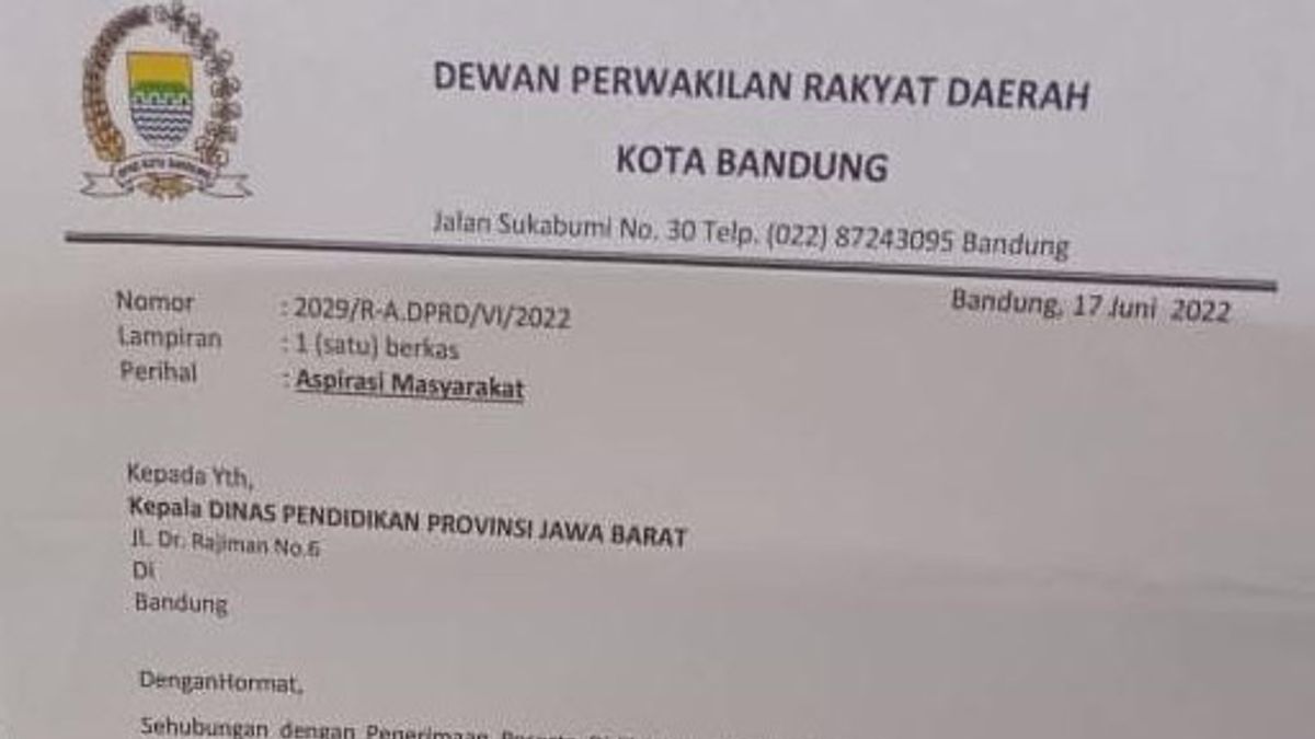 Bandung DPRD Member Entrusts Students At PPDB Makes A Upheaval, KPAI Calls It A Violation Of Ethics And Political Abuse