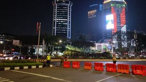 Pollisi Tutup Jalan di Kawasan Patung Kuda Jelang Gala Dinner ISF 2024