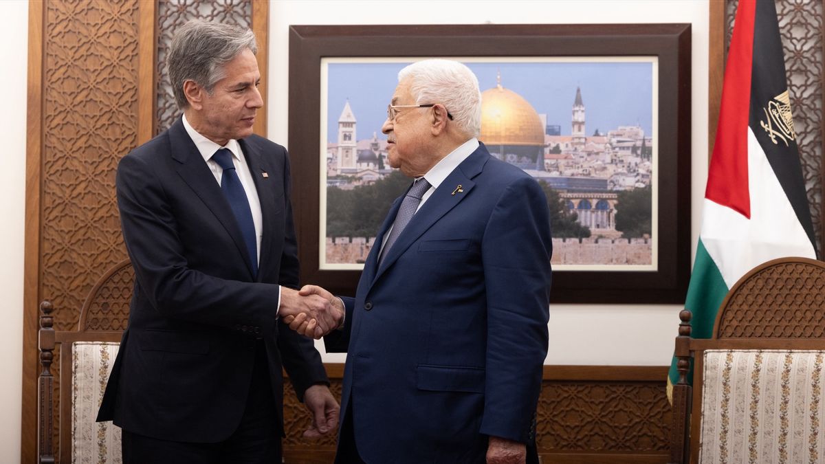 会见总统马哈茂德·阿巴斯,美国国务卿布林肯谴责西岸巴勒斯坦平民的暴力