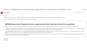 Fitur Baru VRITIMES Munculkan Konten Siaran Pers Langsung via Email