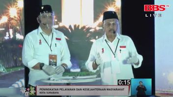 Surabaya Pilkada Debate：Mujiamanが1億5000万IDRのRT支援を約束、Eri-Armudji Sindir 'その挫折'