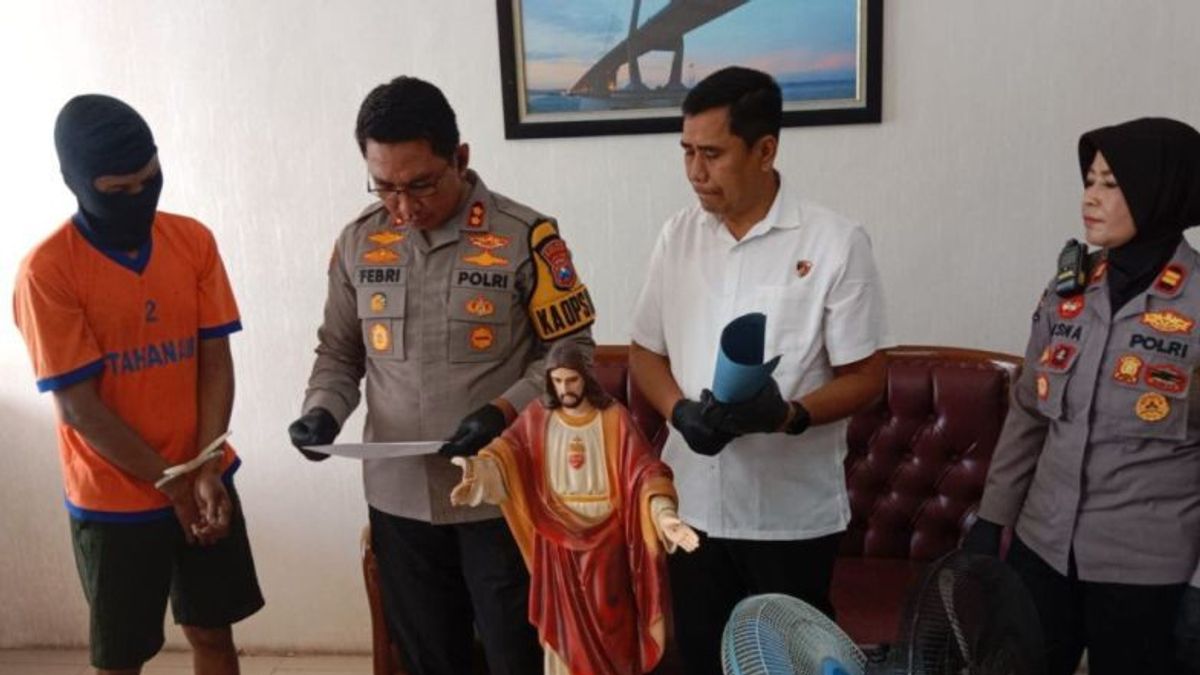 Pencuri Patung Yesus dan Bunda Maria di Gereja Maria Immakulata Bangkalan Ditangkap