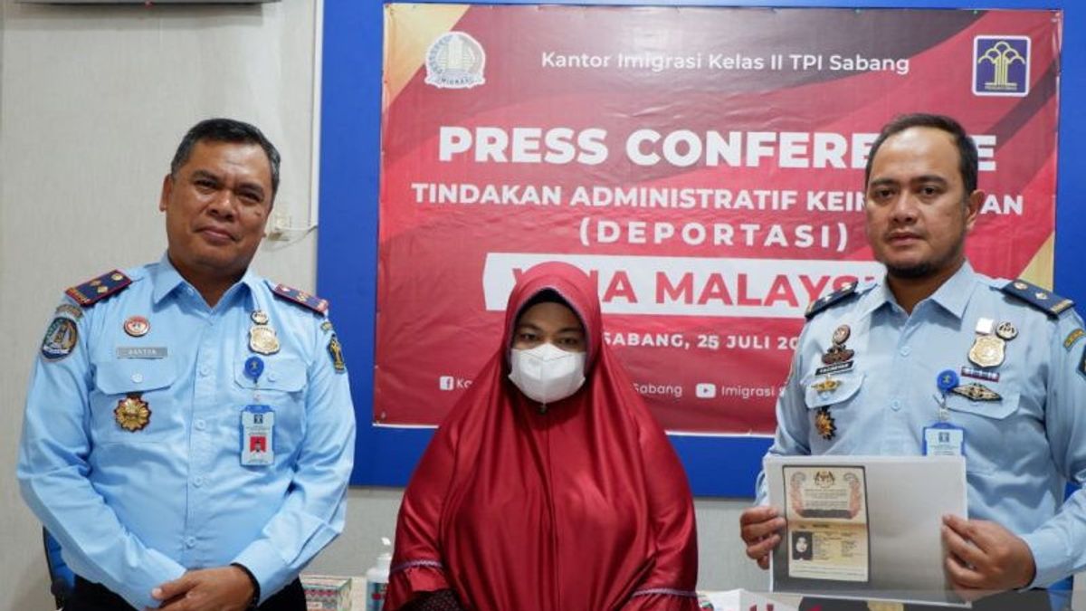 Terakhir Urus Izin Tinggal 2008 Silam, Baru di 2022 Wanita Asal Malaysia Dideportasi dari Sabang Aceh