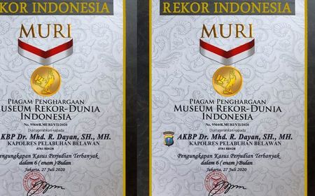 Ungkap Kasus Judi Terbanyak, Kapolres Belawan Dapat Penghargaan MURI