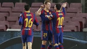 <i>Brace</i> Messi Bawa Barca Gusur Sevilla dari Posisi Tiga