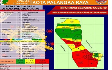 Masih Ada 15 Kelurahan di Palangka Raya yang Zona Merah COVID-19