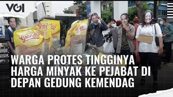 VIDEO: Harga Minyak Tinggi, Sejumlah Mahasiswa Gelar Aksi Protes di Depan Gedung Kemendag