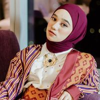 Nabila Taqiyyah的脸被贴在纽约时报广场