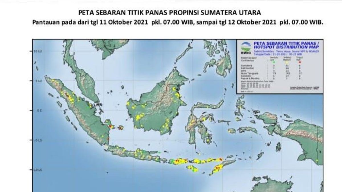 Sumatra Du Nord Aujourd’hui: Observé 15 Points Chauds Dans Plusieurs Régions