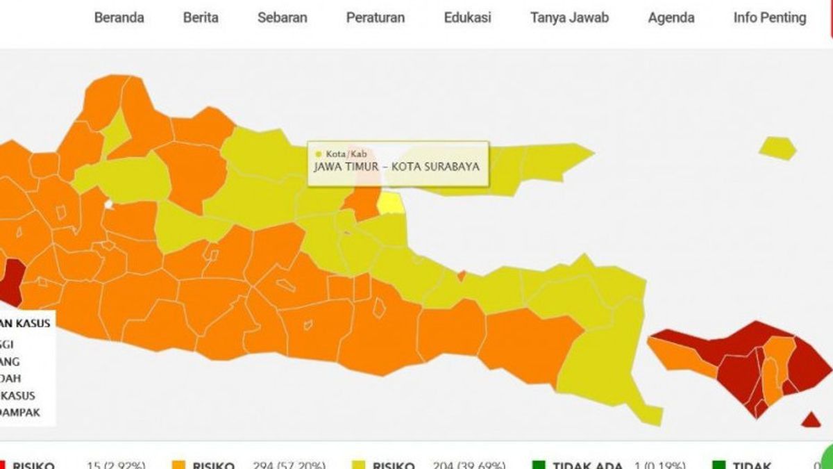 Surabaya Ditetapkan Zona Kuning untuk Pertama Kali Sejak Awal Pandemi Tahun 2020