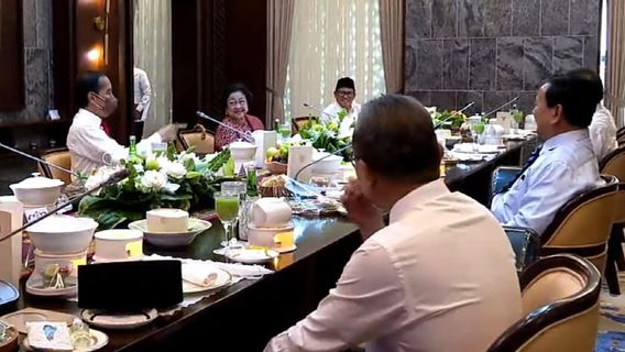 Jokowi Makan Siang Bareng Ketum Partai Sebelum Lantik Menteri Baru, Ada Megawati Hingga Prabowo Subianto