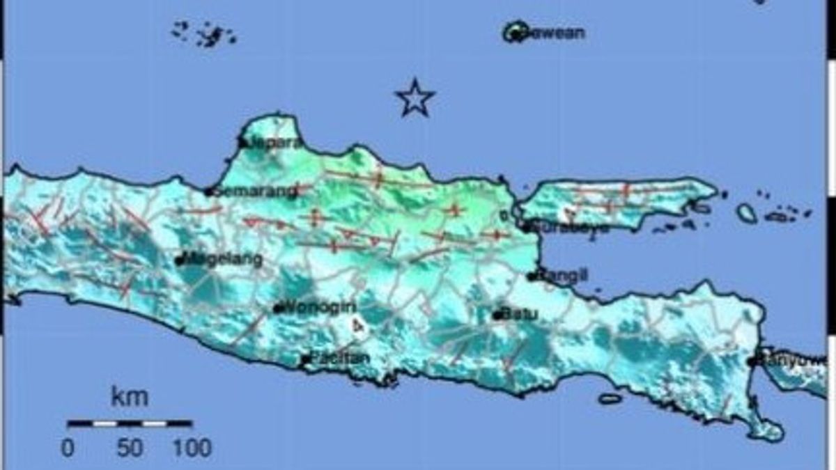 BMKG:東ジャワ州トゥバン北西部でマグニチュード6.6の地震、津波の可能性なし