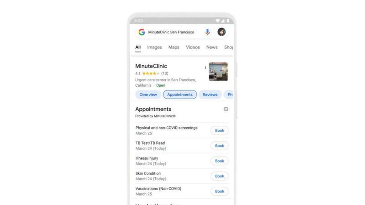 Google Search Can Help Healthcare Reservation Users In The United States
