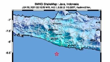 Info BMKG: Gempa Magnitudo 5,3 di Selatan Yogyakarta Bukan 