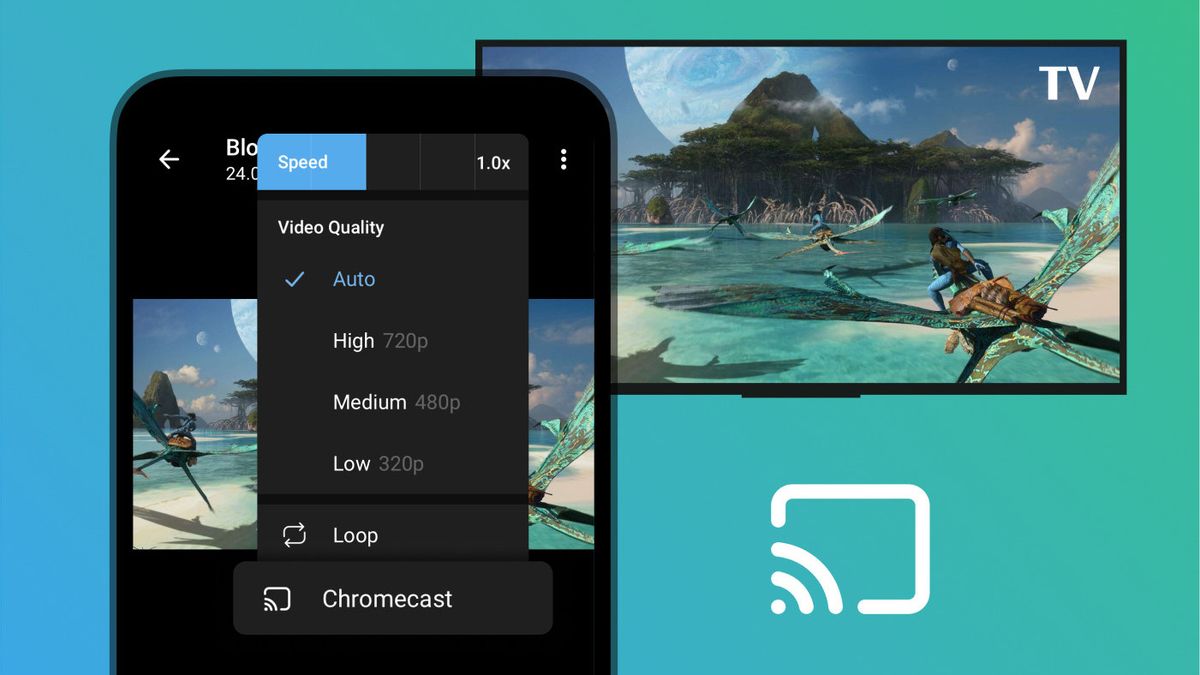 Telegram 带来了 Chromecast 功能, 可以在电视上显示视频