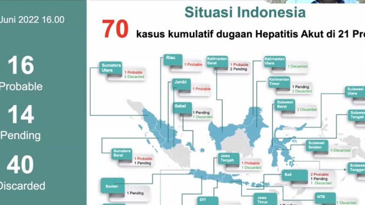 保健省:インドネシアの謎の急性肝炎の疑いが70例に達