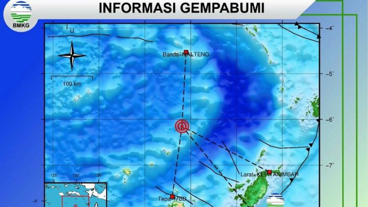 タニンバル諸島-南西マルクは余震の5回揺れました