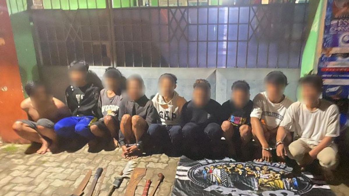 Lampung Police Arrest 9 'Brother Family Teluk' Motorcycle Gangs That Are Often Disturbing Residents