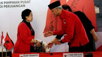 The Moment Of Ganjar 'The White Hair' Rests Sincerely On Megawati When Wearing Black Coffee