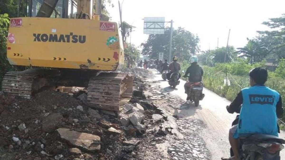 Jalan Ambles Exit Toll Gabus Bekasi Regency Temporarily Repaired, Funds Rp15 Billion