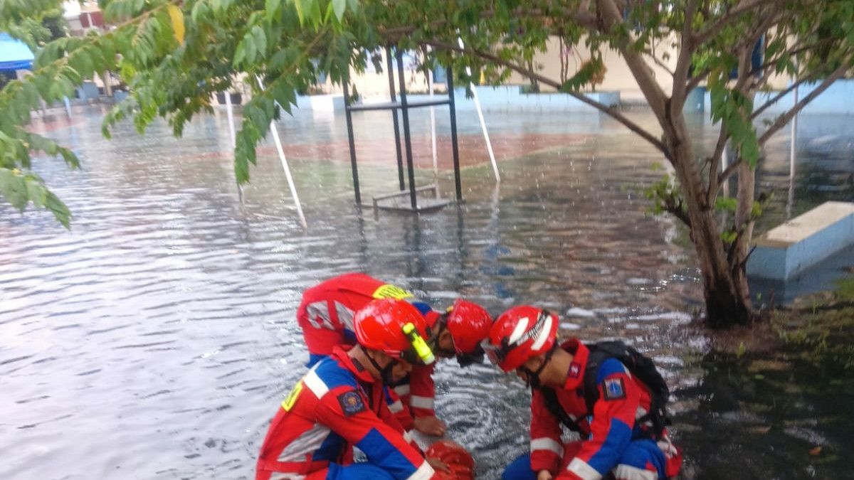 Sejumlah TPS Pemilu di Jaktim Terendam Banjir Akibat Guyuran Hujan, Petugas: Penyedotan Air Masih Berlangsung