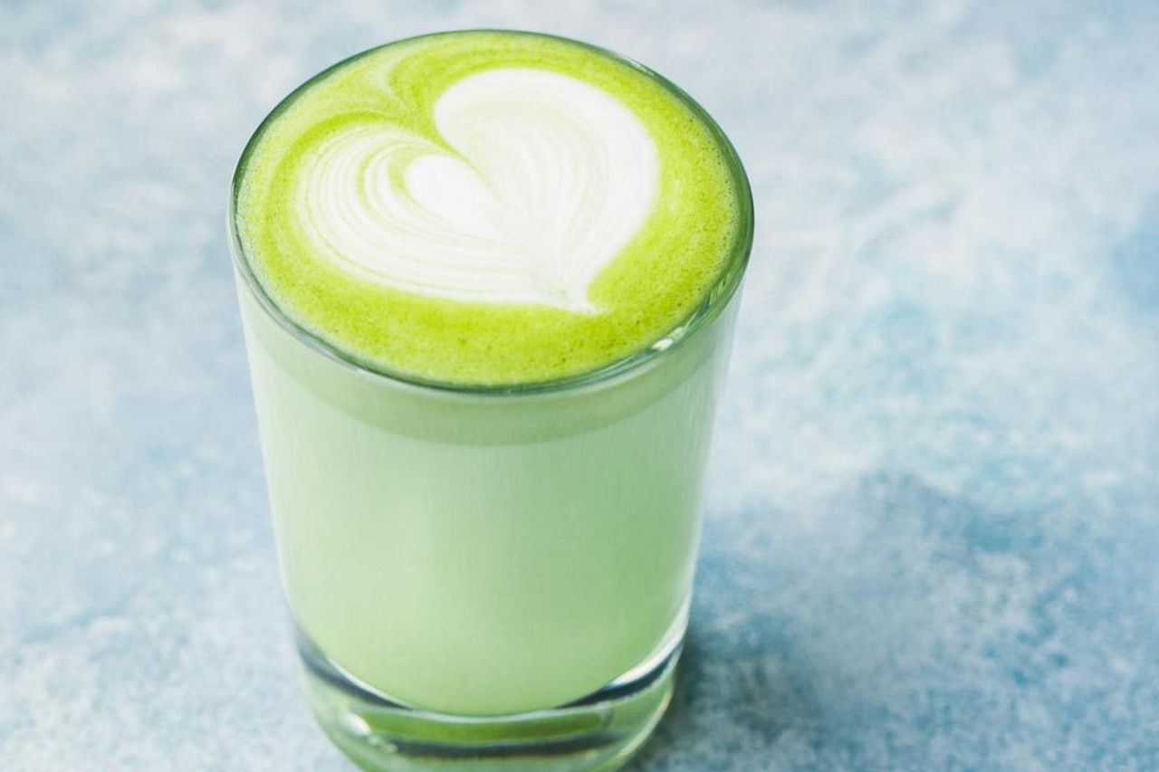 The Idea Of Mixed Coconut Water Matcha Drinks, Economy And Energy Adding