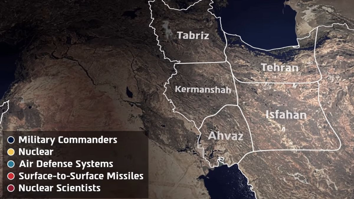 イスラエルは、60機の戦闘機でイランの数十の軍事目標を攻撃すると主張している